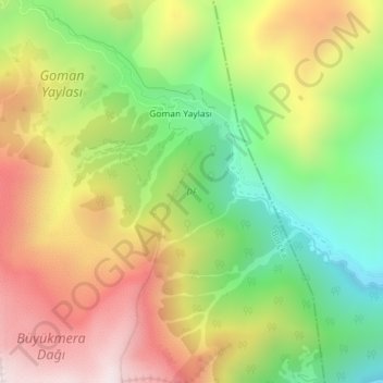 Mapa topográfico DF, altitud, relieve