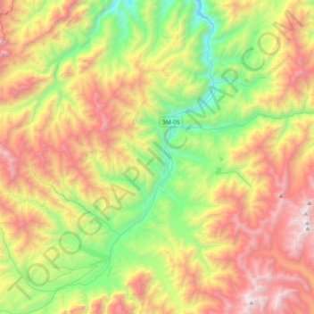 Mapa topográfico Гүлчө Gulcha, altitud, relieve