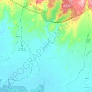 Mapa topográfico Río Sardinal, altitud, relieve