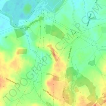 Mapa topográfico Hill Covert, altitud, relieve