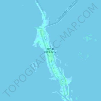 Mapa topográfico Isle de Jean Charles, altitud, relieve