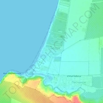 Mapa topográfico ДОЛ Казакевича, altitud, relieve