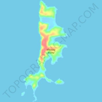 Mapa topográfico Macleay Island, altitud, relieve