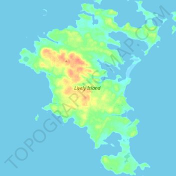Mapa topográfico Isla Bougainville, altitud, relieve