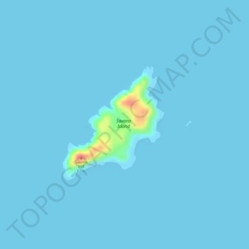 Mapa topográfico Savana Island, altitud, relieve
