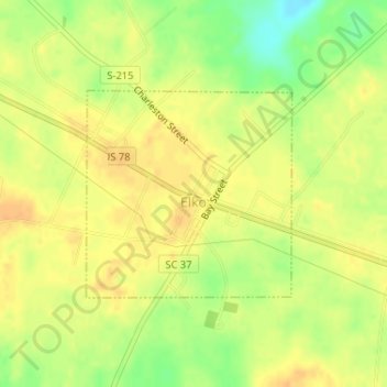 Mapa topográfico Elko, altitud, relieve