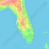 Mapa topográfico Florida, altitud, relieve