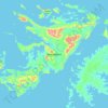 Mapa topográfico Isla Gran Malvina, altitud, relieve