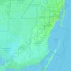 Mapa topográfico Miami-Dade County, altitud, relieve