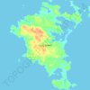 Mapa topográfico Isla Bougainville, altitud, relieve